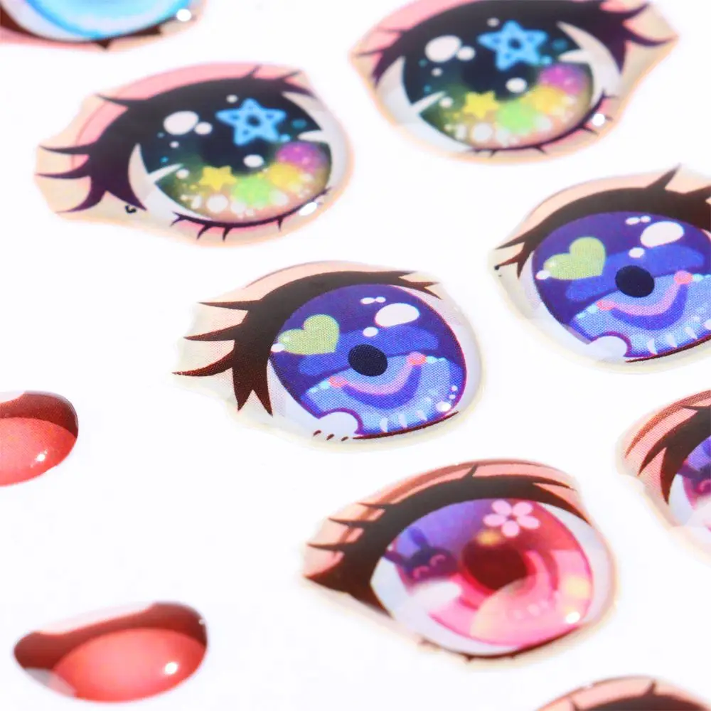 1 компл. Милые наклейки с мультяшными звездами и глазами радужные кристаллы