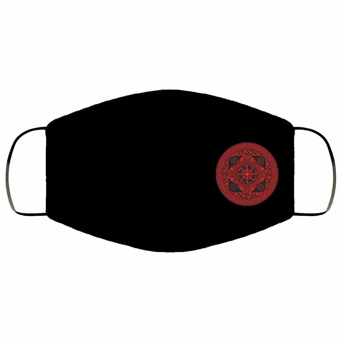 

Slavic God Mythology Svetoch Double Kolovrat Symbol Printed Mouth Covering Washable Reusable Fabric Face Mask with Filter