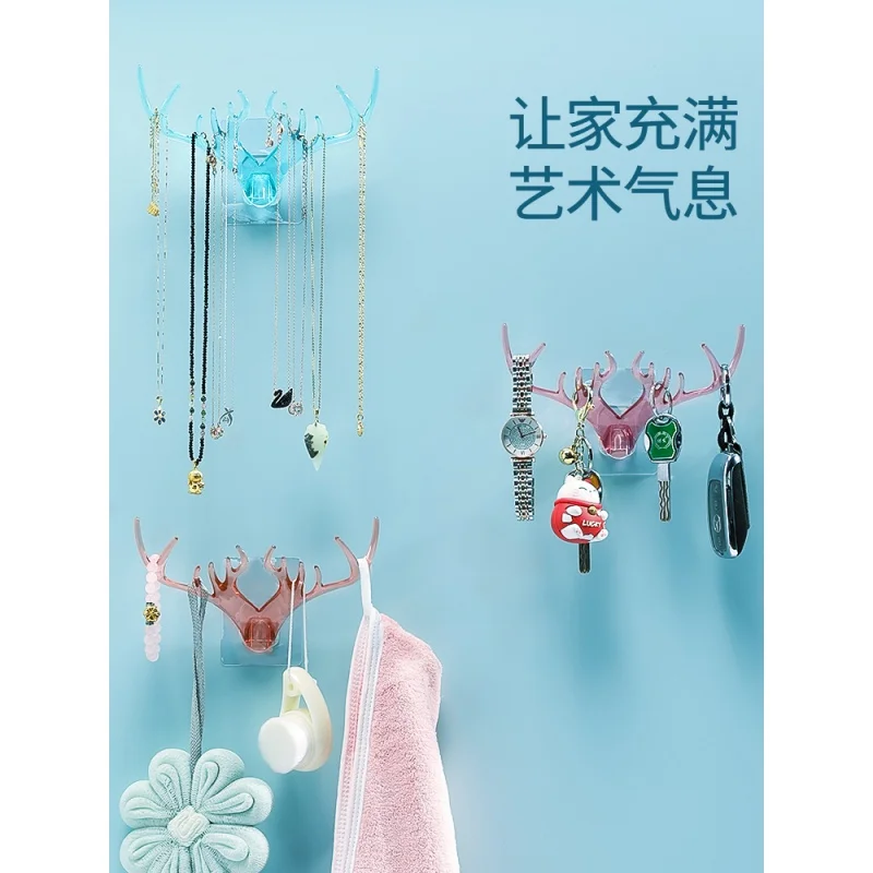 

Key Rack Doorway Entrance Hallway Storage Decoration Creative Sticky Hook Wall-Mounted Key Holder Free Punch Hook