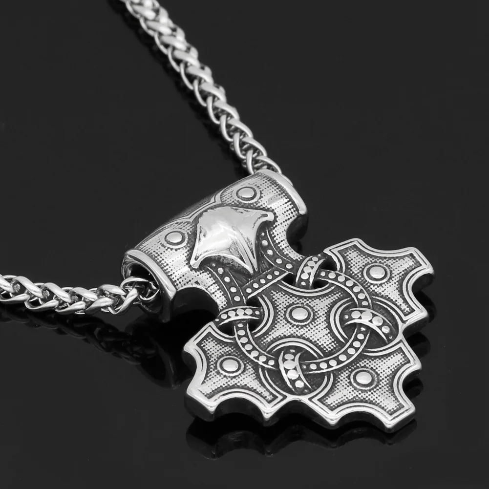 Скандинавский Викинг odin Ворон Тор молот Mjolnir stainles стальной кулон ожерелье |