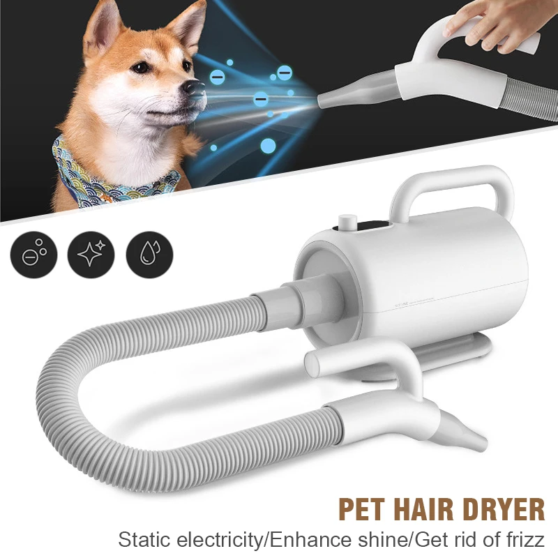 Secador de pelo para mascotas, dispositivo de secado r&aacute;pido de gran volumen de aire, LED, Control de temperatura, soplado r&aacute;pido para perros peque&ntilde;os, medianos y grandes, 1700W-1