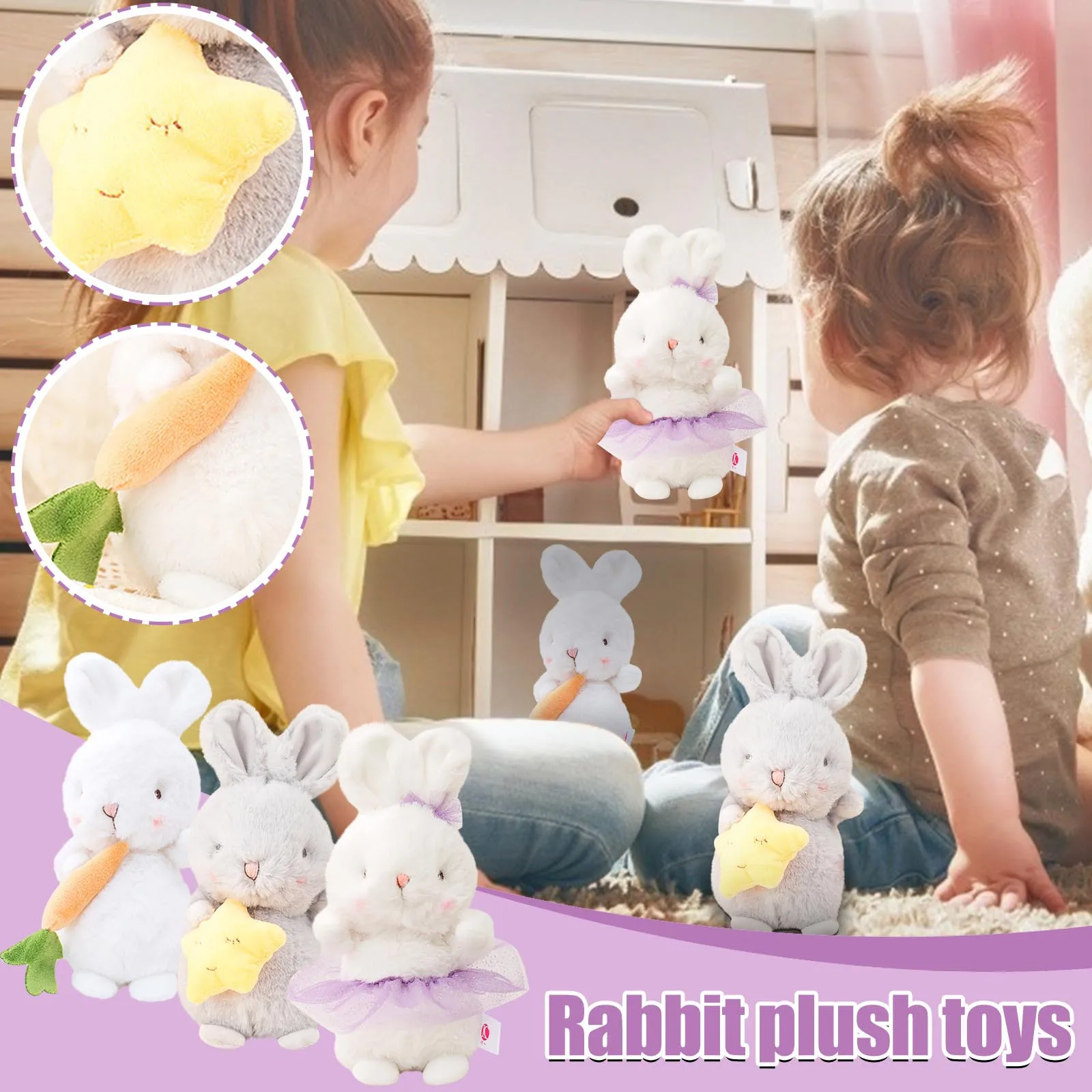 

kawaii stuffed animals Creative toys Star Carrot Rabbit Doll Bunny Plush Toy Baby Comfort Doll plush toy
