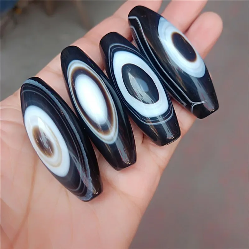 

Natural First-line Pharmacist Agate Sky Eye Lezi Black and White Wrap Silk Lezi Bodhi DIY Accessories Bracelet Necklace