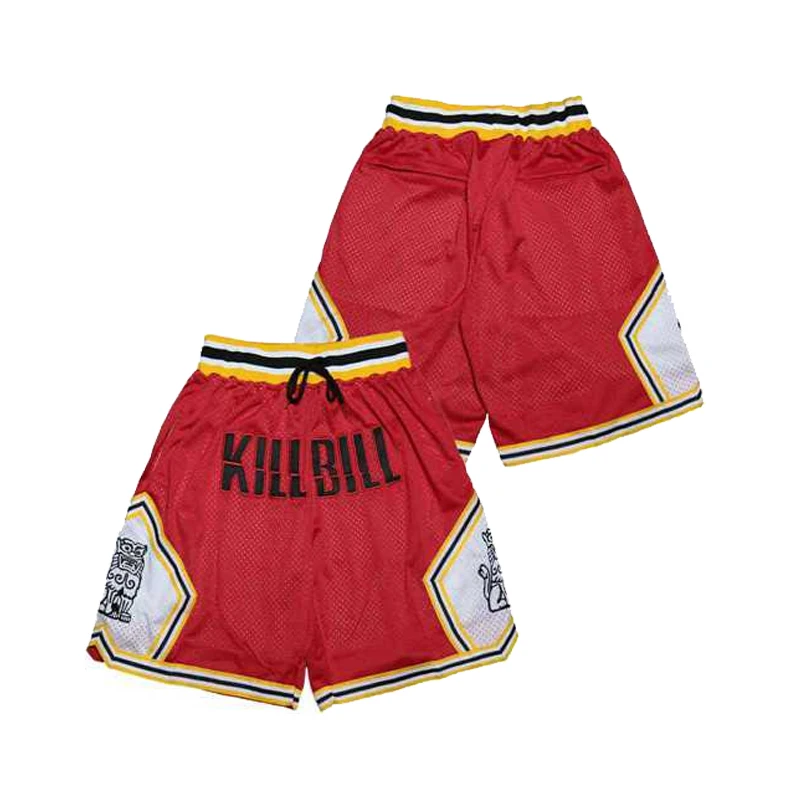 

BG Basketball shorts KILL BILL Embroidery sewing Zip pocket outdoor sport big size various styles Red sandbeach shorts 2021