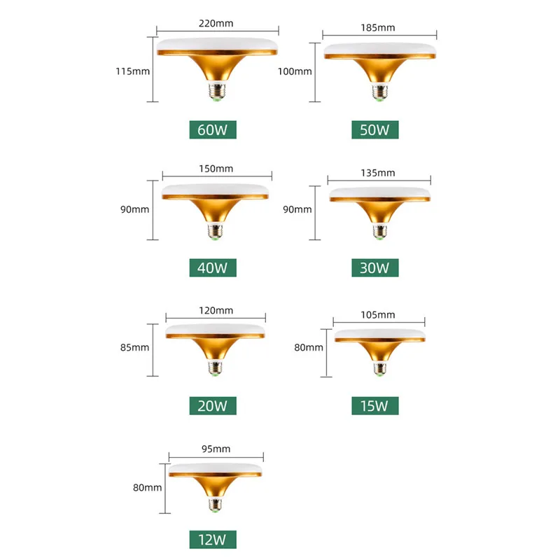 Энергосберегающая плоская лампа E27 3000K/6000K светодиодная в виде НЛО 20 Вт 30 40 50 60 для