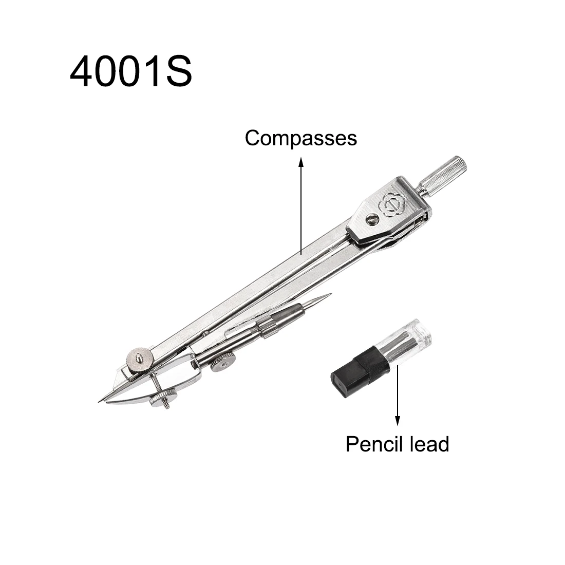 Uxcell металлический циркуль 1 шт. набор со свинцовыми заправками и чехол для