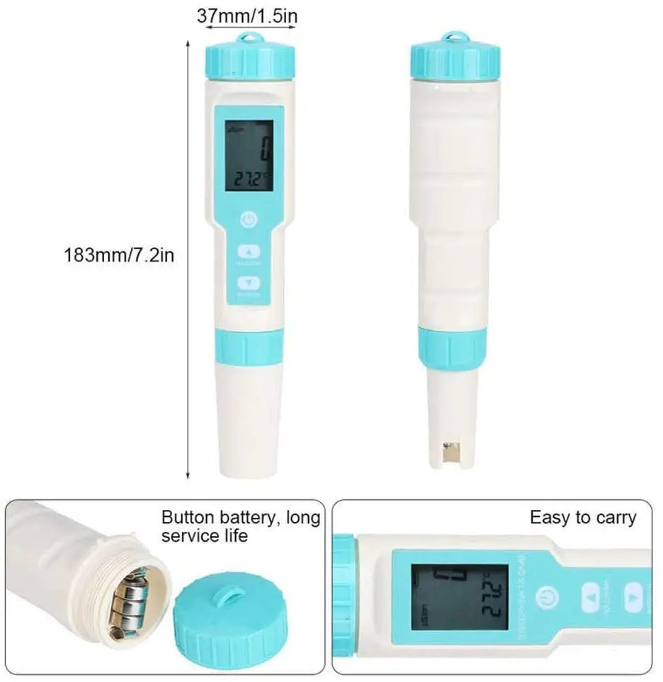 Monitor de calidad del agua 7 en 1, medidor de pH, salinidad EC, S.G, Tds, temperatura, ORP, para enmarcar la cocina del agua de mar