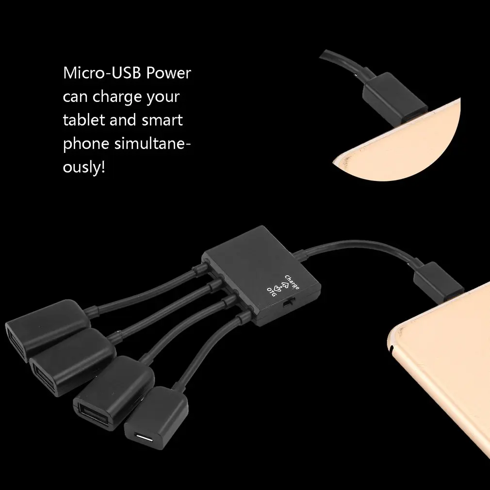 3/4 порт Micro Usb кабель для зарядки концентратор сплиттер коннектор адаптер