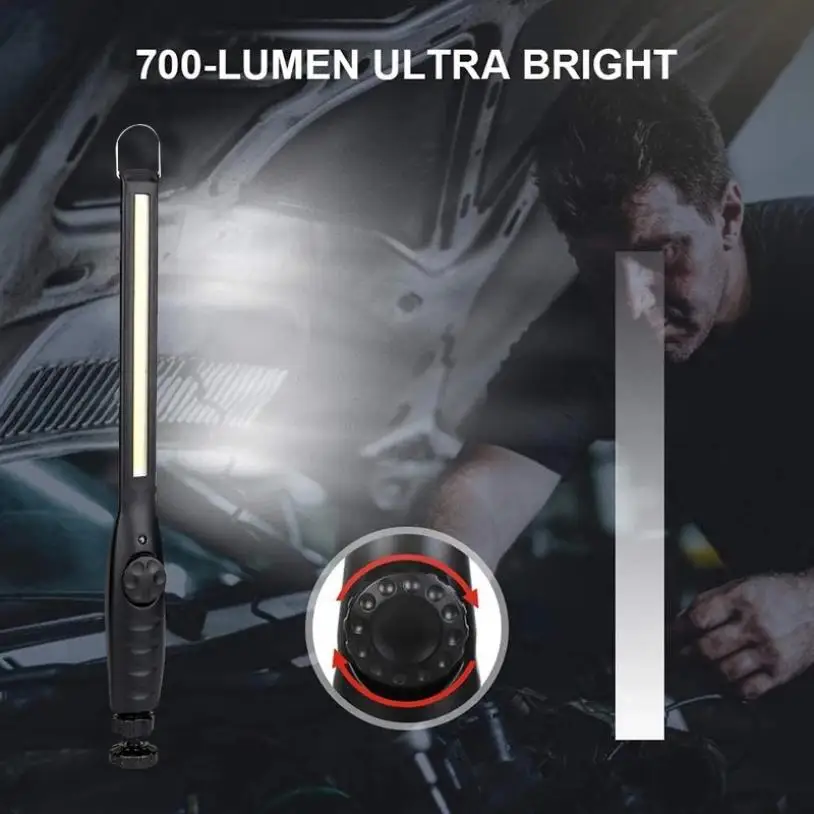 

COB strong magnetic inspection light USB rechargeable LED work light 360 degree dimmable folding multi-angle auto repair light
