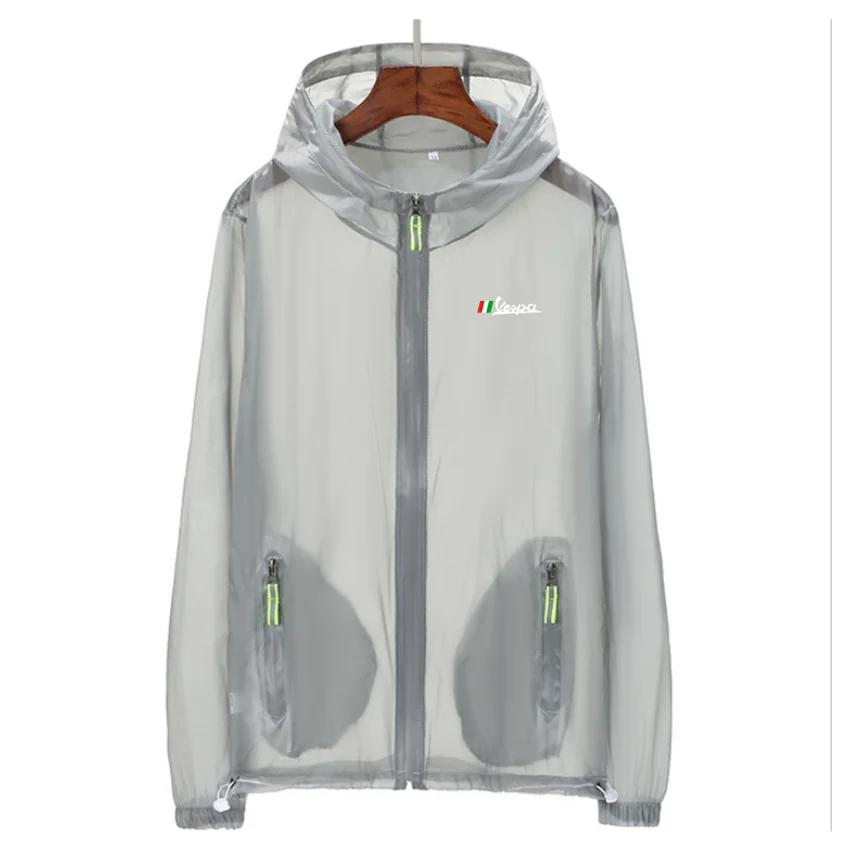 

2021 Spring Autumn Vespa Brand Fashion Logo Printing Sunscreen Casual Zipper Men's Plus Size Jacket Couple Sunscreen Clothing