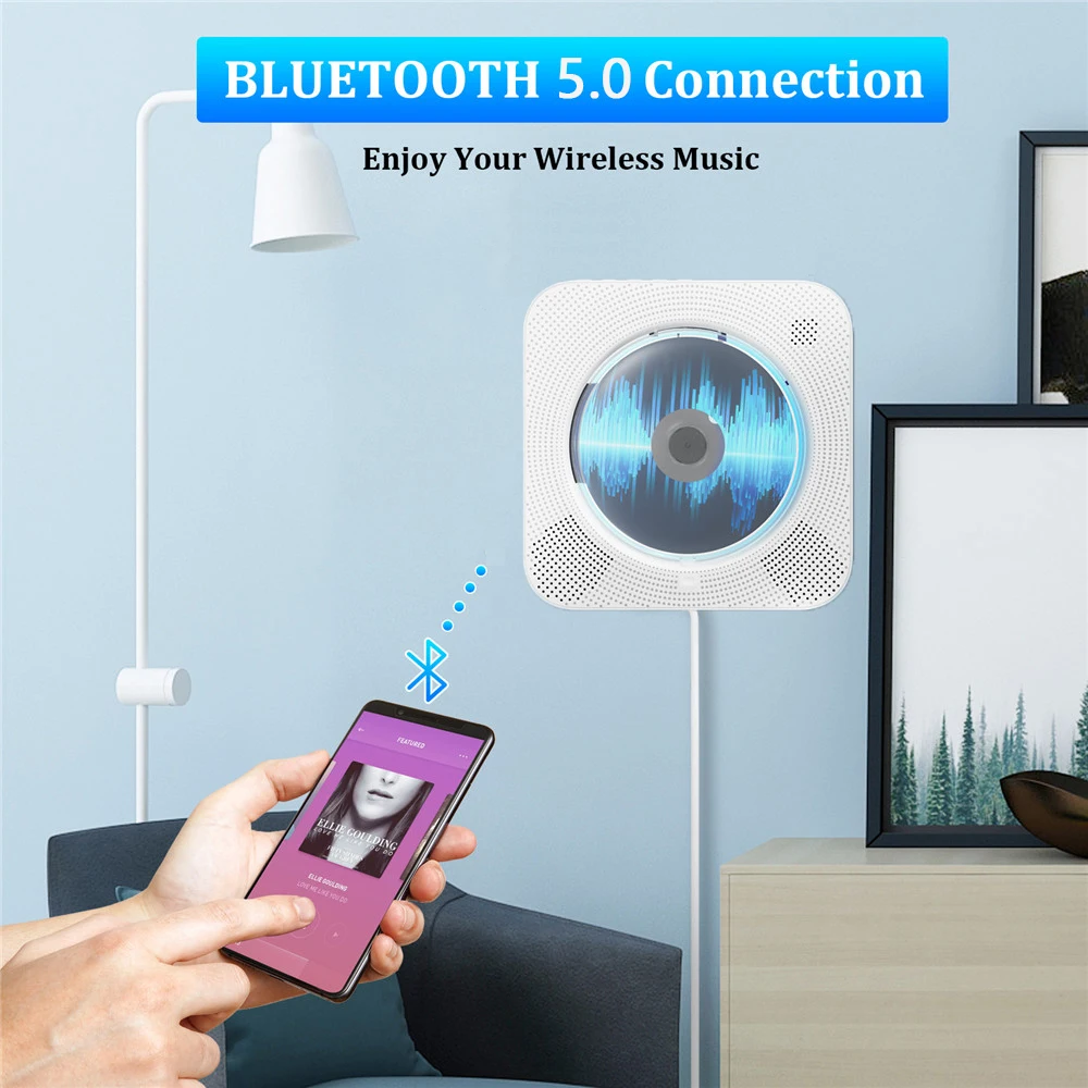 Bluetooth HiFi динамик настенный VCD/DVD плеер CD Boombox FM радио HDMI выход с беспроводным