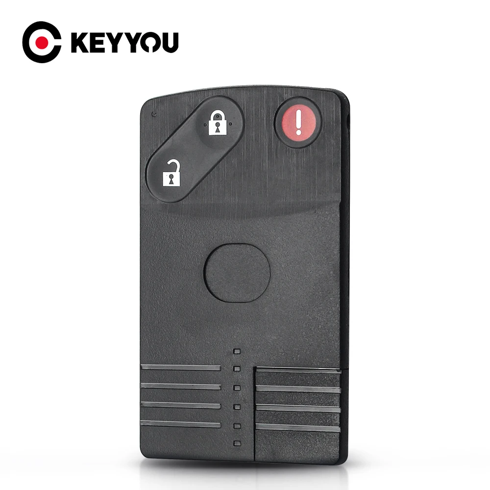 

KEYYOU Remote Smart Key Card Shell 2/3/4 Buttons For Mazda 5 6 CX-7 CX-9 RX8 Miata MX5 Uncut MAZ24 Blade Replacement Fob Case