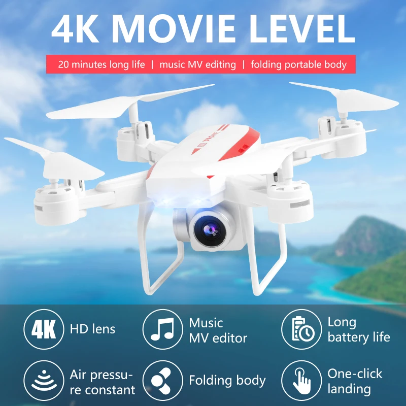 KY606D радиоуправляемая камера Дрон Квадрокоптер Вертолет с 4 к HD Wifi 20 минут