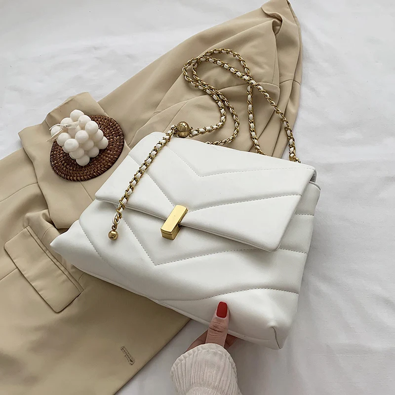 

Elegant Female Large Tote Bag 2021 Fashion New High Quality PU Leather Women's Designer Handbag Chain Shoulder Messenger Bag