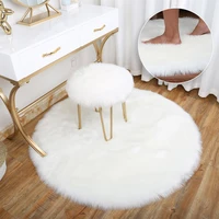 round white modern soft sheepskin long hair fluffy area rugs faux fur plush wool carpet for bedroom bedside home decor floor mat
