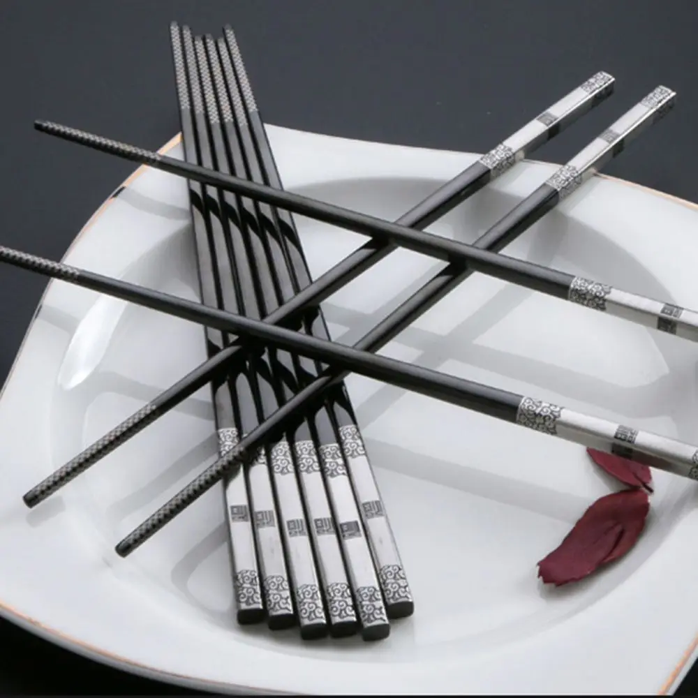 Горячая Распродажа 1 пара корейские полые палочки для еды из нержавеющей стали с