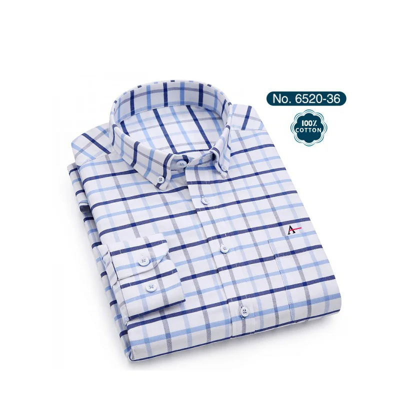 6520-36(10) Новинка года. Качественные мужские рубашки в полоску ARAMY Camisa. Мужские рубашки с вышивкой - Цвет: 6520-36(10)