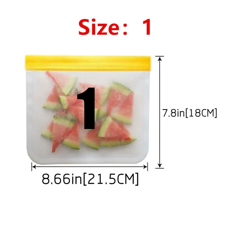 

PEVA Silicone Food Storage Bag Reusable Food Fresh Bag Containers Leakproof Zipper Sealed Bag Kitchen Snack Bread Meat Fresh Bag