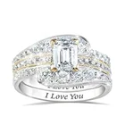 Романтические белые кольца MFY, 3 шт.компл., инкрустированные кристаллами циркония, для женщин, серебряного цвета, женские свадебные кольца, ювелирные изделия, аксессуары