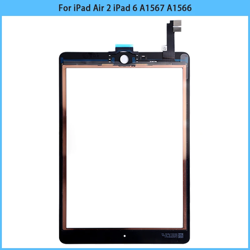 

New Touchscreen For iPad Air 2 iPad 6 A1567 A1566 Touch Screen Panel Digitizer Sensor Front Glass For iPad 6 Without Home Button