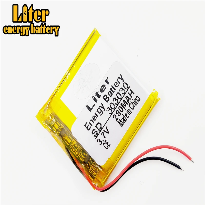 1 25 2P штепсельная литиевая батарея 303030 3 7 v 280mah аккумуляторная lipo Солнечная литий