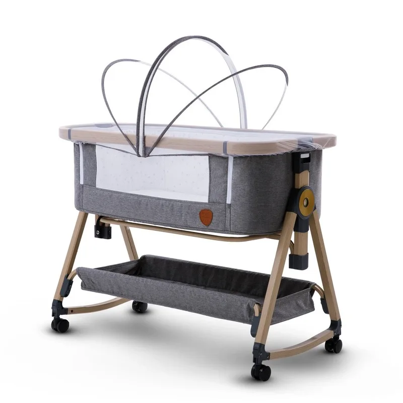 Baby Crib Splicing Big Bed Multifunctional Cradle for Newborns, Foldable and Portable, Free Installation  Bassinet  Baby Beds