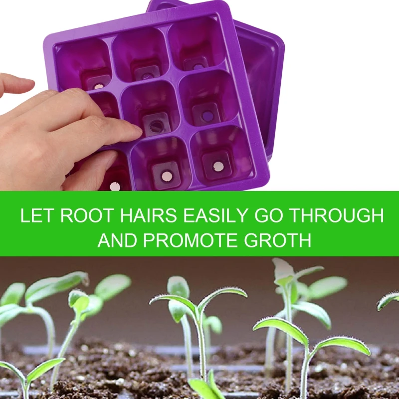 

2PCS 9 Cells Seed Starter Trays Nursery Pots Seedling Grows Box Humidity Adjustable Switch Garden Decor Accessories