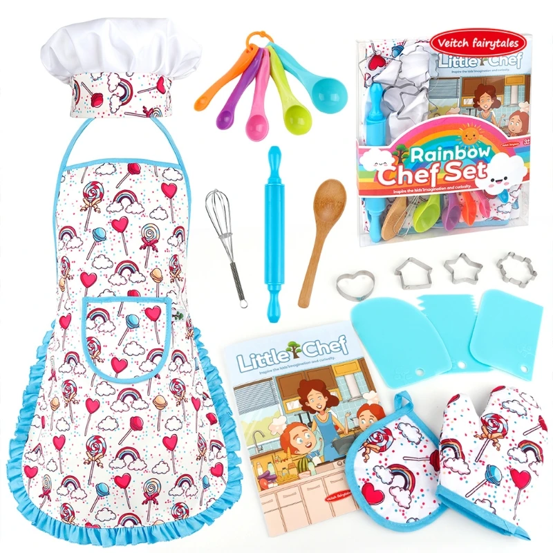 

Party Pretend & Role Play Toy Dollhouse Kitchen Play Set w/ Measuring Spoons