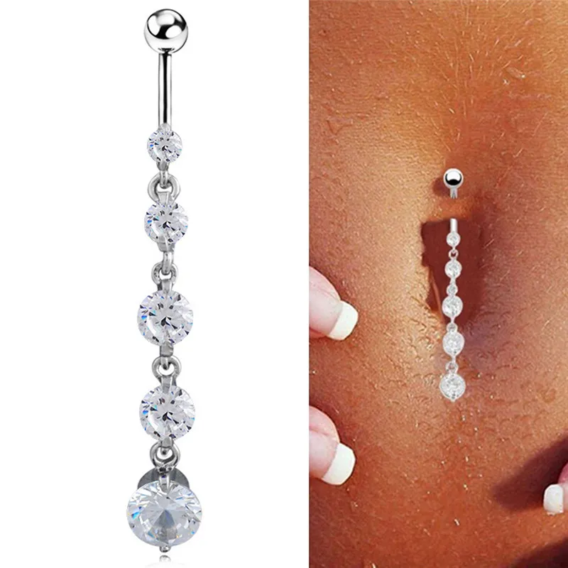 Женское кольцо в виде пупка длинное круглое ювелирное изделие из нержавеющей