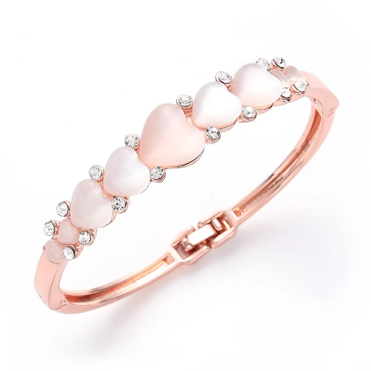 Креативный розовый браслет с надписью love чувственный опалом Стразы натуральный