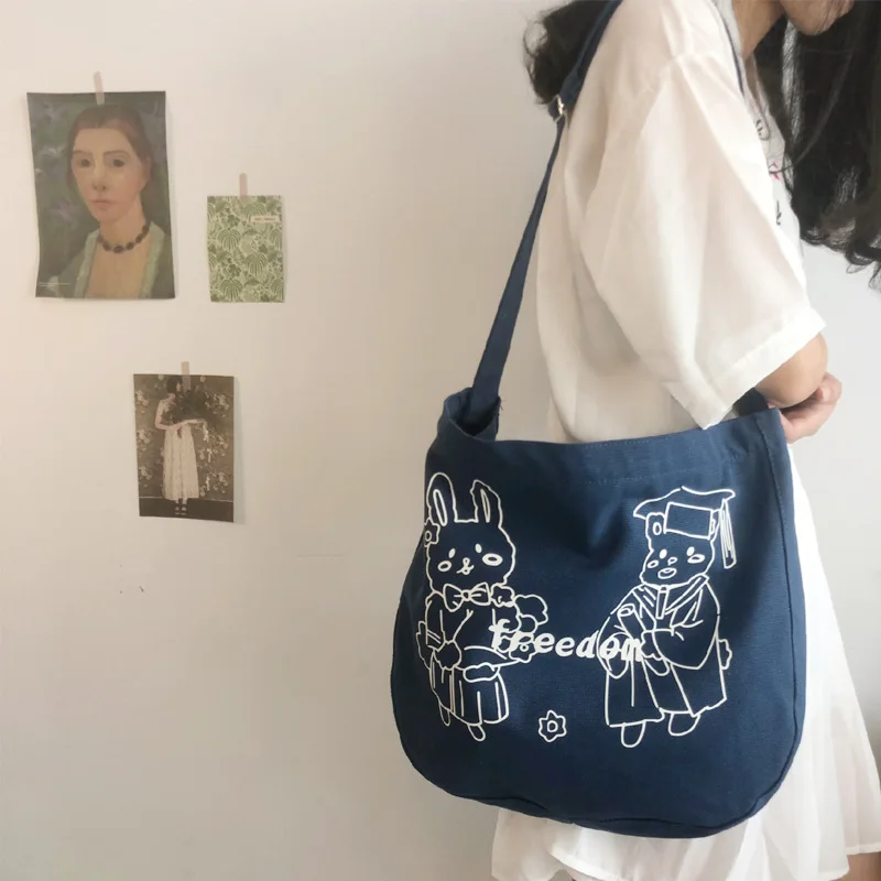 Youda Классический корейский стиль сумки мессенджеры мультяшный узор милая дикая