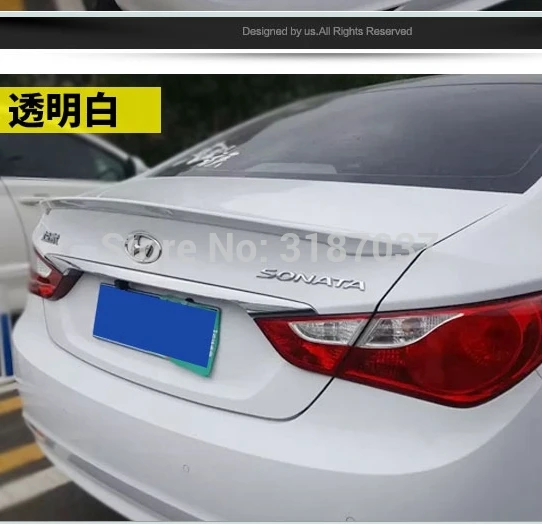 For Hyundai Sonata 8 Spoiler 2011-2013 ABS Plastic Unpainted Color Rear Roof Wing Trunk Lip Boot Cover Car Styling | Автомобили и
