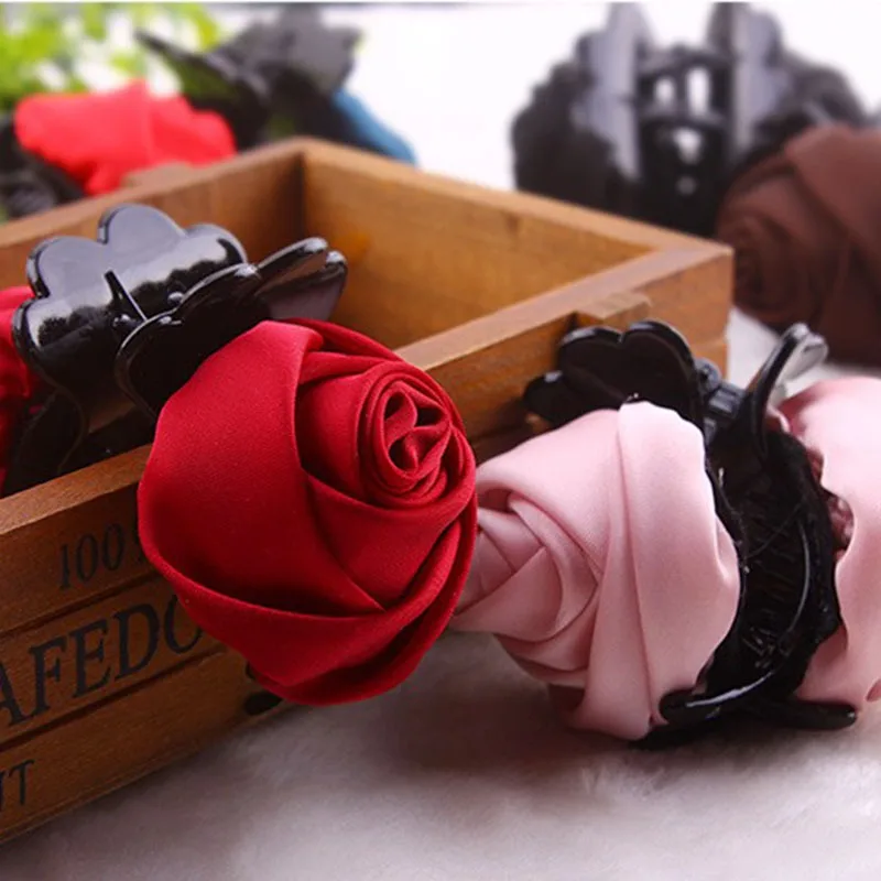 Женская заколка-краб для волос пластиковая заколка с цветами розы |