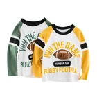 Детская Хлопковая Спортивная футболка с длинным рукавом и принтом