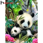 Алмазная живопись 5D Huacan, вышивка крестиком, панда, набор для алмазной мозаики, модульные картины с животными, домашний декор