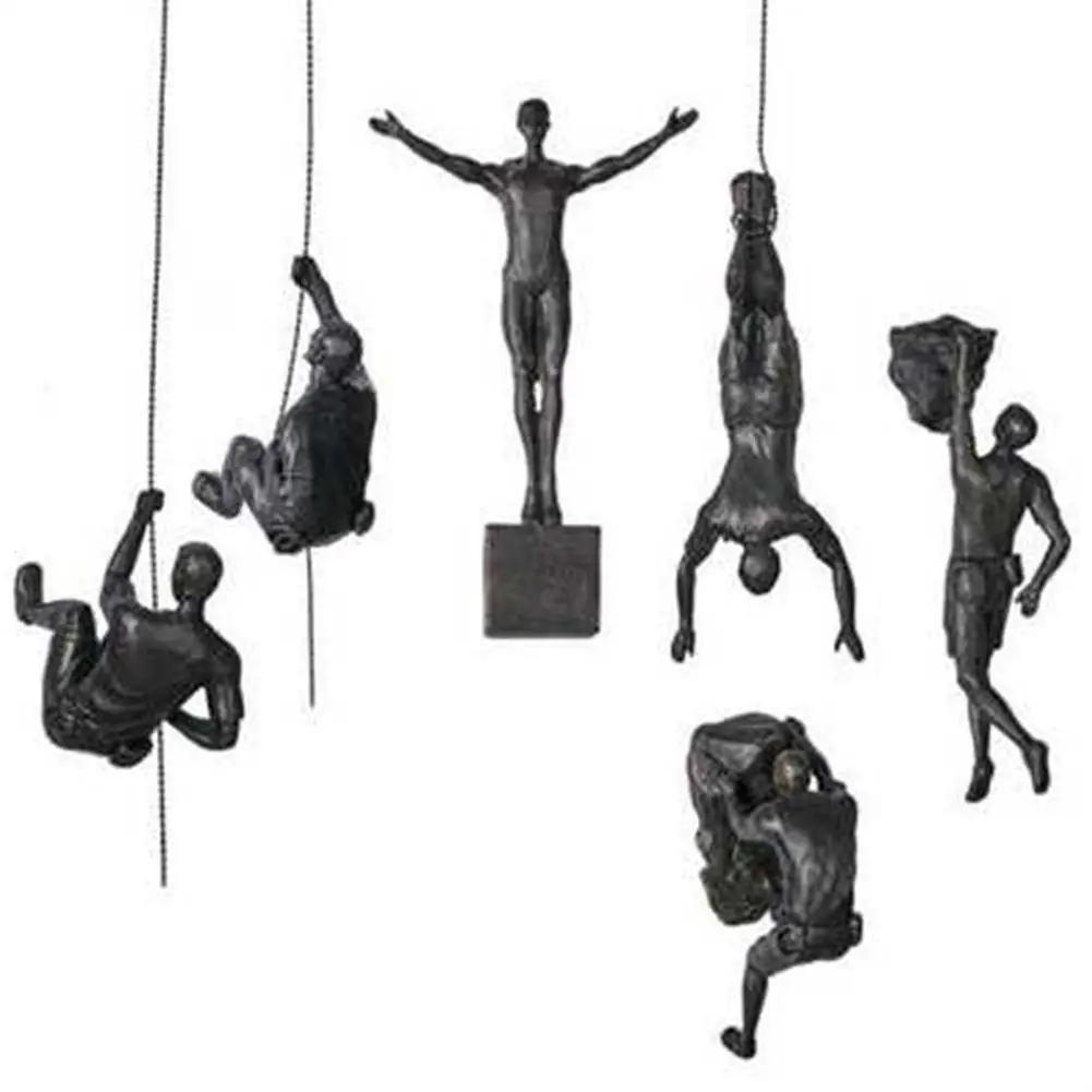 

Climbing Small Person Sculpture Wall Hanging Background European Wall Decoration Art Wall Pendant Figurine North A1M7