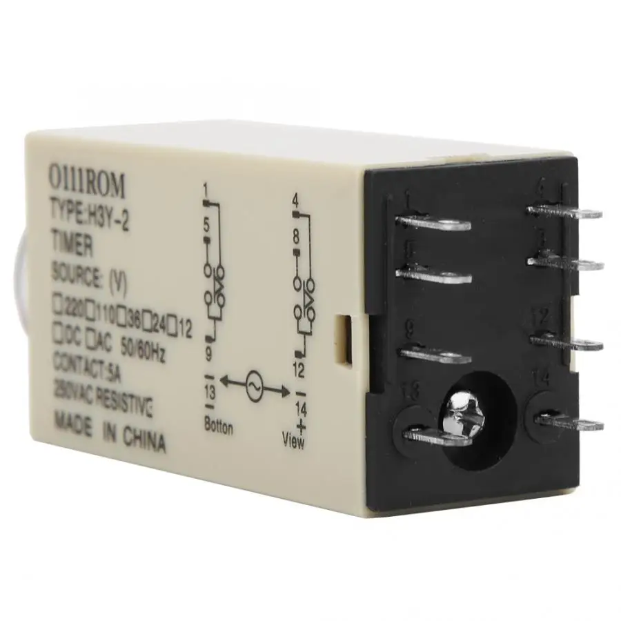 Реле времени H3Y 2 таймер задержки 8 Pin 0 ~ 1 секундный циферблат Тип сроки 5A для