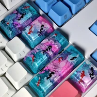 new resin keycaps gaming keyboard whale backlight key caps for cherry mx switch mechanical keyboard gaming gift koi keycap
