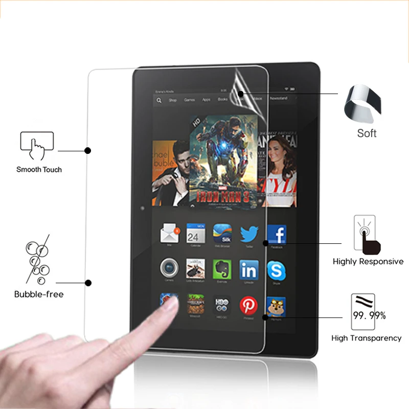 

ANti-Scratched Clear Glossy screen protector film For Amazon Kindle Fire HDX 8.9 8.9" tablet HD lcd screen protective films