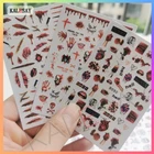 3D наклейки для ногтей на Хэллоуин вечерние клоун маникюр дизайн женские губы сердце наклейки для ногтей Декор Тыква