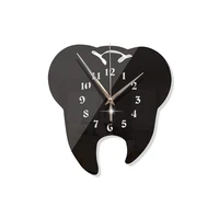 creative tooth shaped wall clock dental decoration living room decoration wall clock acrylic creative mirror wall sticker clock
