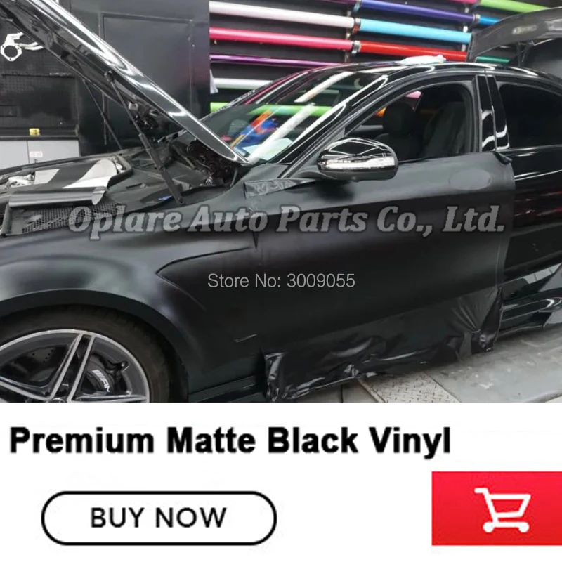 Высококачественная матовая Черная Виниловая пленка обмотка автомобильной кожи