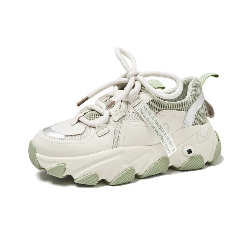 

Spring Women Sneakers Flats Platform shoes Patchwork Thick bottom Fashion Round toe Casual Ladies sneakers