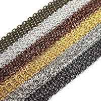 10meters gold silver color iron metal flat oval link chain 2x3 3x4 4x5 5x8mm for jewelry making diy crafts findings supplies