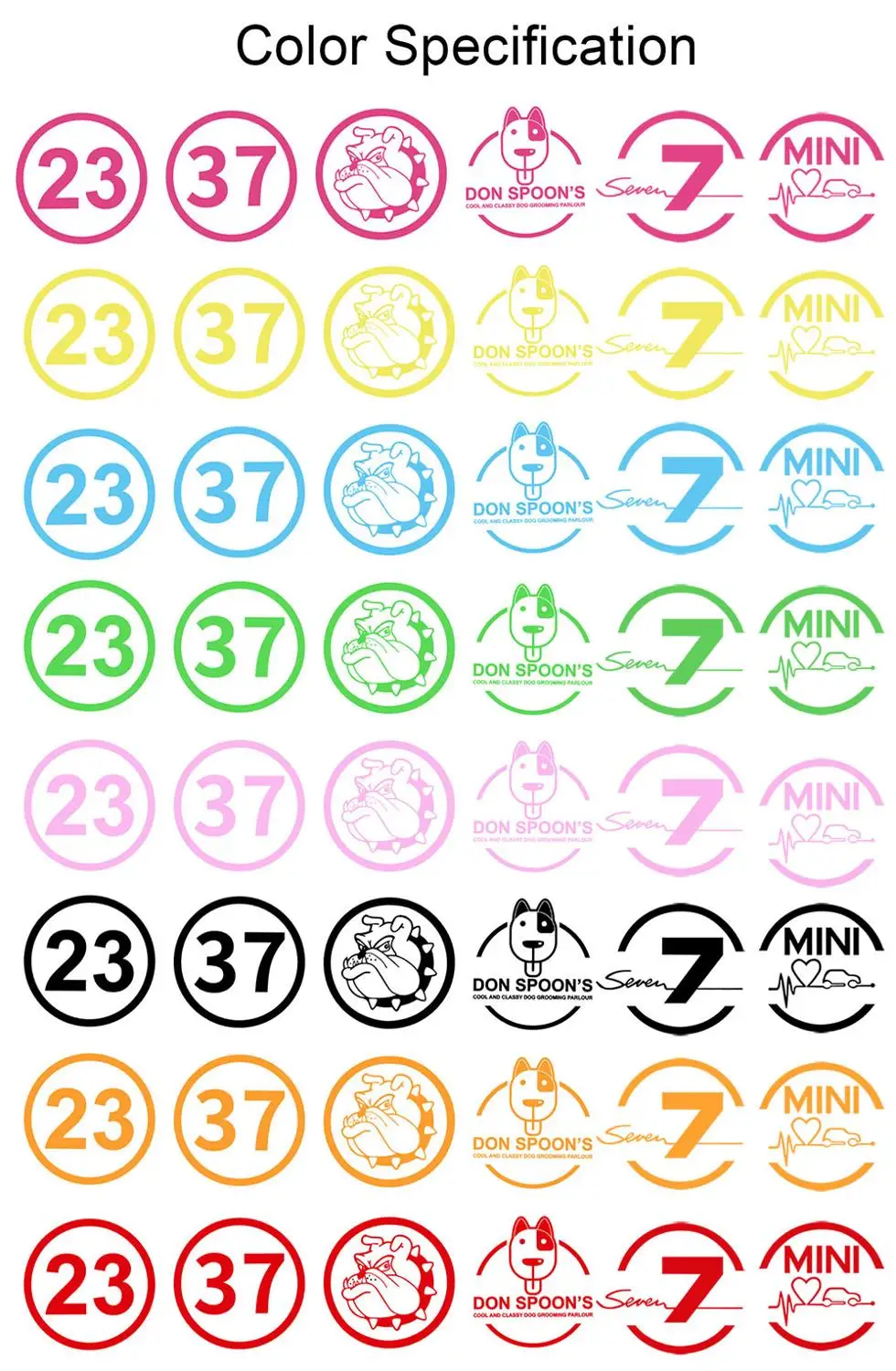 2 шт. автомобильный боковой двери номер 23 37 наклейка с бульдогом наклейки Экстер