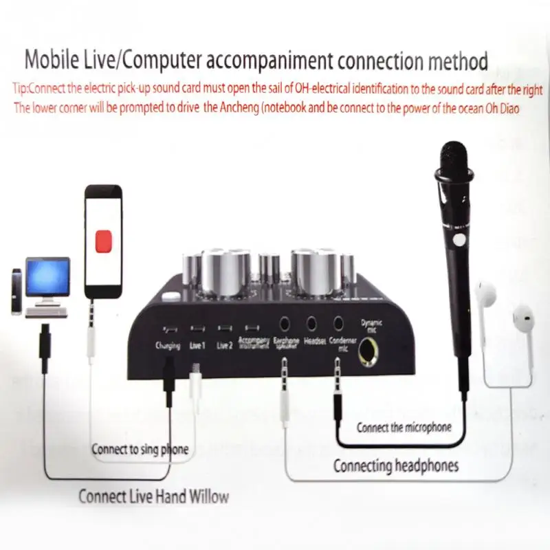 V8 звуковая карта аудио USB 5 0 гарнитура микрофон Webcast живая 12 звуковых эффектов 10