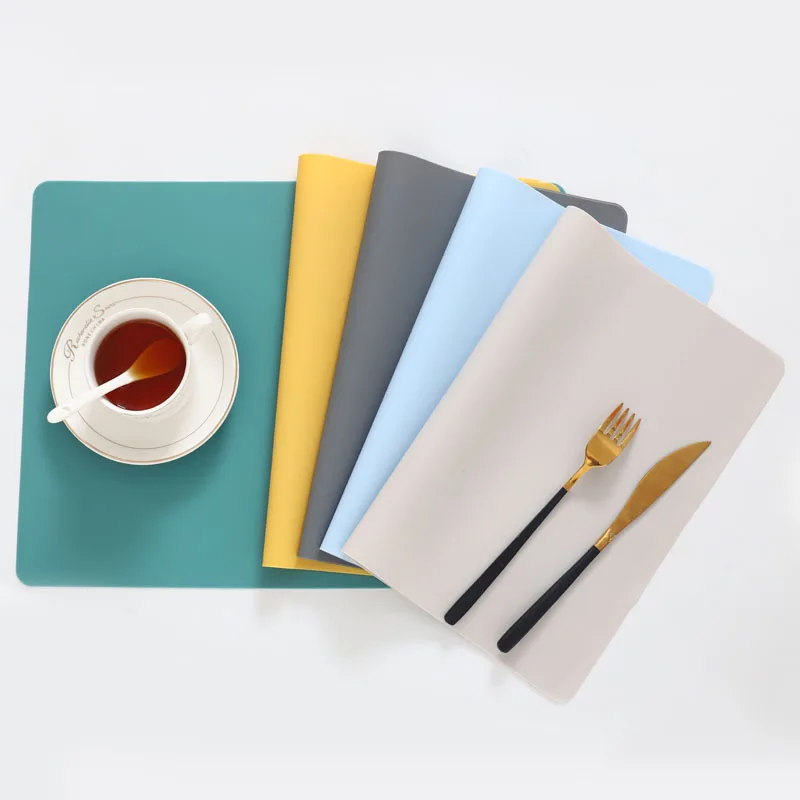 

40cm*30cm Silicone Waterproof Placemat Table Mat Heat Insulation Anti-skidding Washable Dining Mat