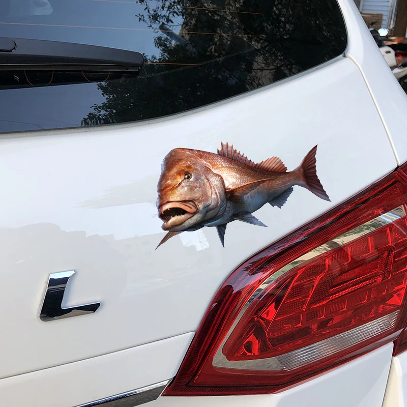 

JuYou Funny Stickers Exterior Accessories Fashion Car Sticker Large Mouth Bass Fish Fishing Pagrus Major Boat Kayak Auto Decals