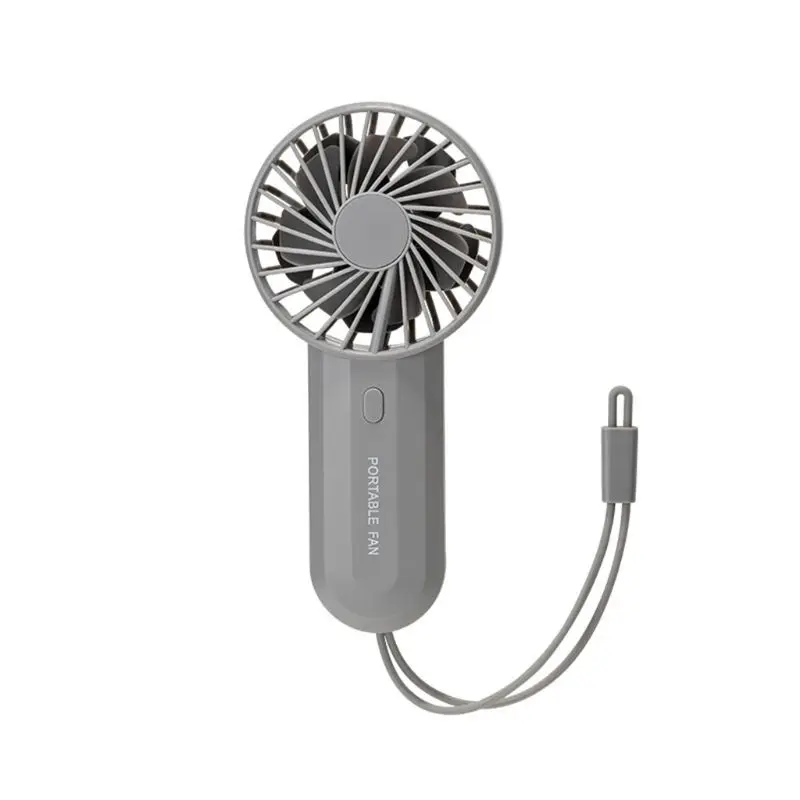 

Dual Battery 4000mAh Mini Handheld Fan USB Charging Portable Lanyard Air Cooler E65E