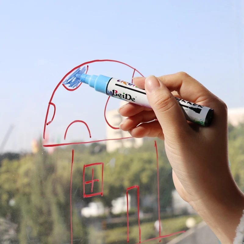 Жидкий меловой маркер 3 мм для классной доски стекла окон Непористая поверхность